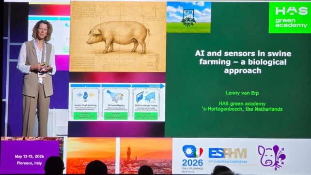 Figura 1. La Prof.ssa Lenny van Erp-van der Kooij durante la relazione presentata all'ESPHM 2026 di Firenze.